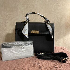Women's Vegan Kelly Bag With Matching Wallet & Strap SOLD
